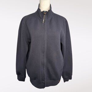Aspesi Full Zip Sweatshirt Navy Cotton Blend Size Small